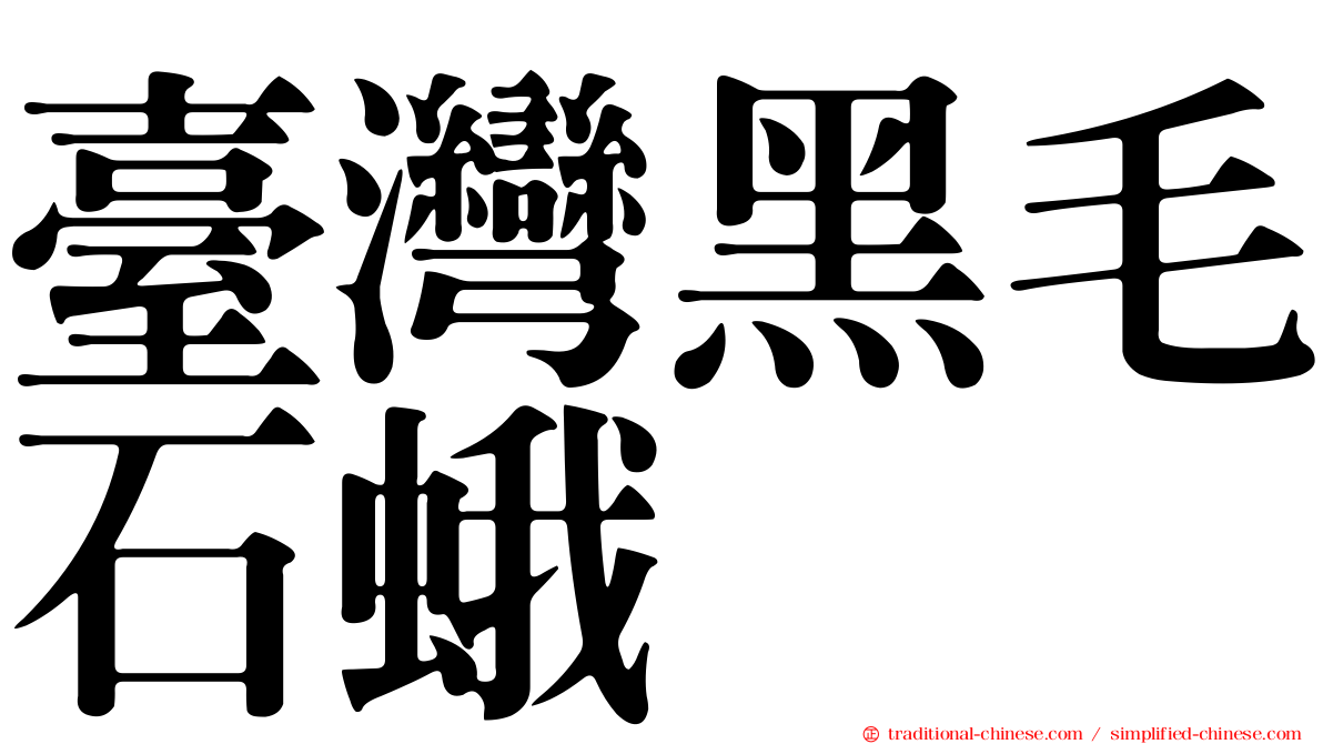 臺灣黑毛石蛾
