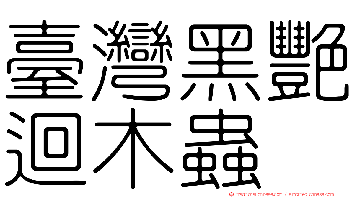 臺灣黑艷迴木蟲