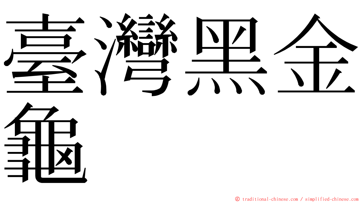 臺灣黑金龜 ming font