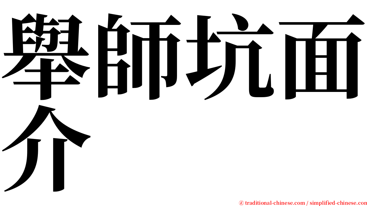 舉師坑面介 serif font