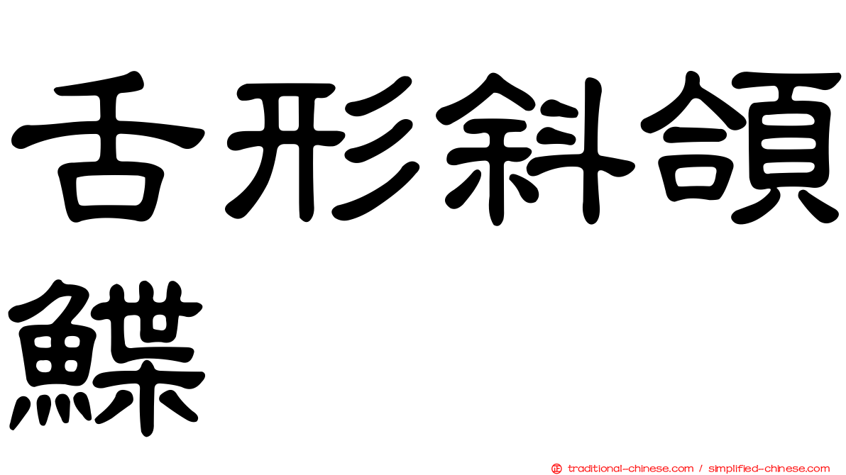 舌形斜頜鰈
