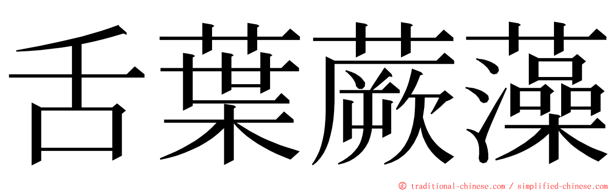 舌葉蕨藻 ming font