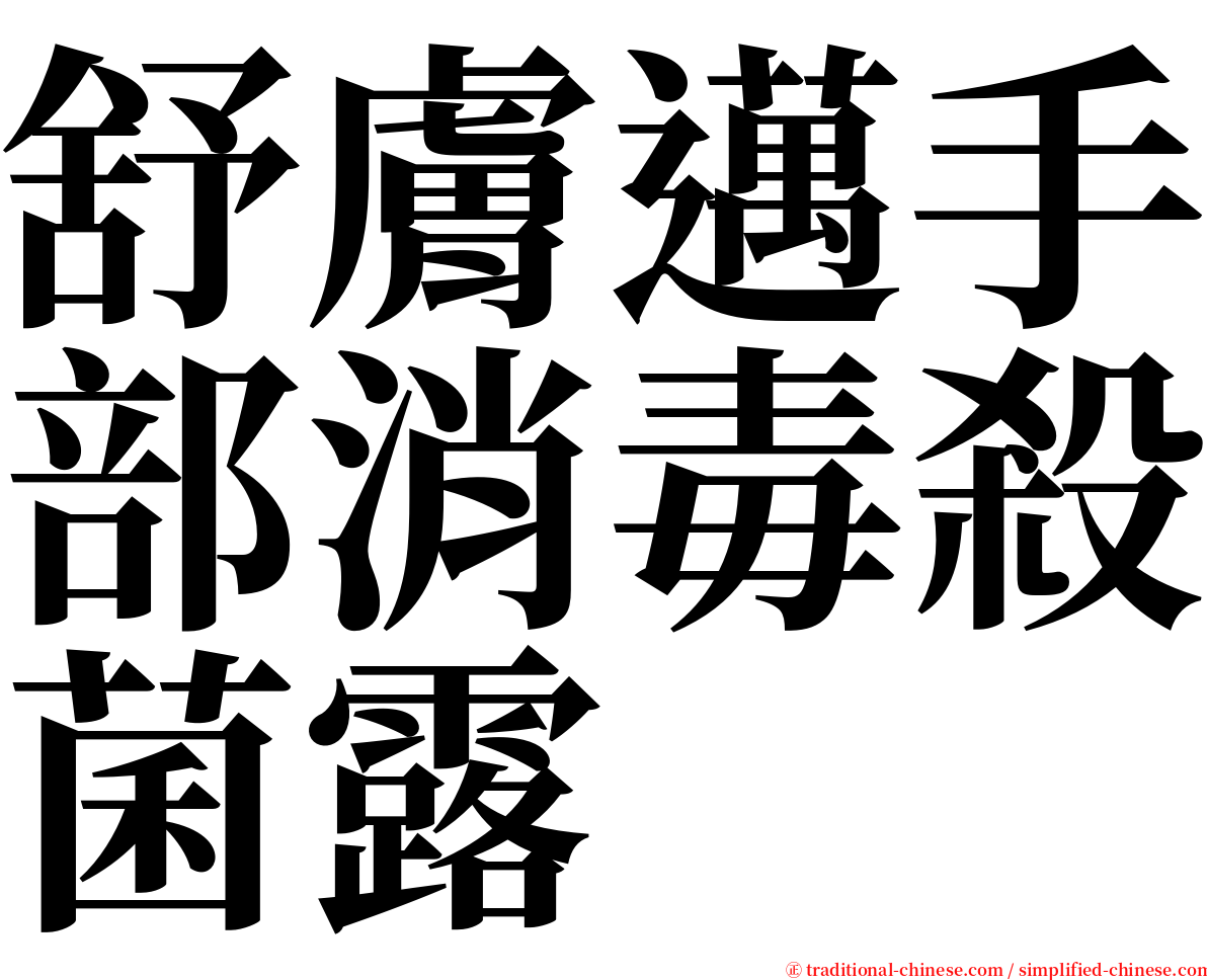 舒膚邁手部消毒殺菌露 serif font