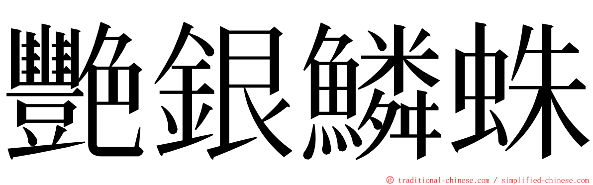 艷銀鱗蛛 ming font