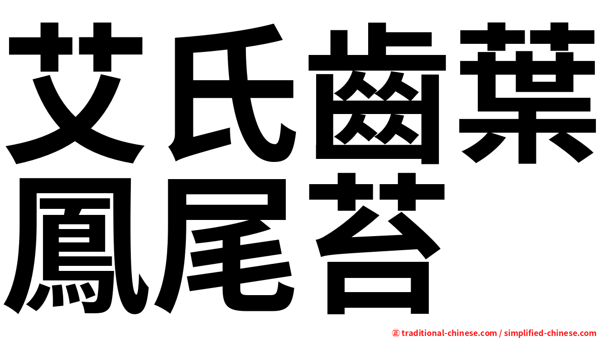 艾氏齒葉鳳尾苔