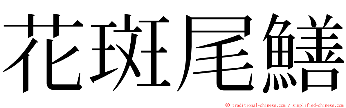 花斑尾鱔 ming font