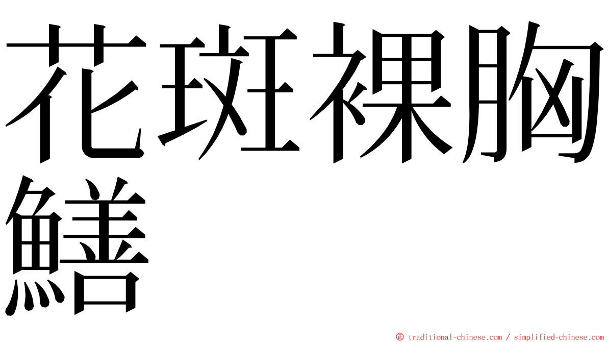 花斑裸胸鱔 ming font