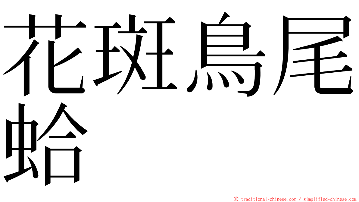 花斑鳥尾蛤 ming font