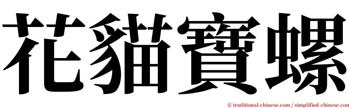 花貓寶螺 serif font