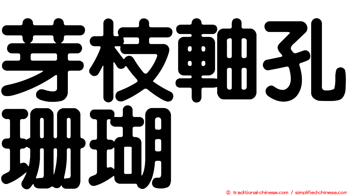 芽枝軸孔珊瑚