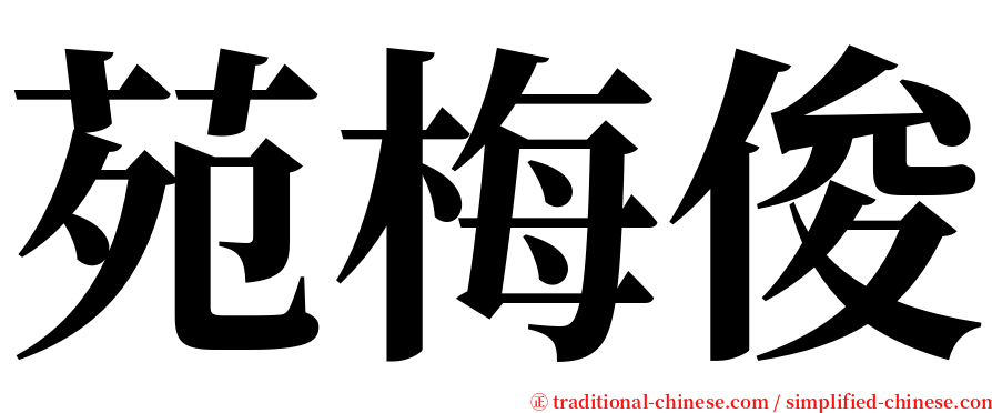 苑梅俊 serif font