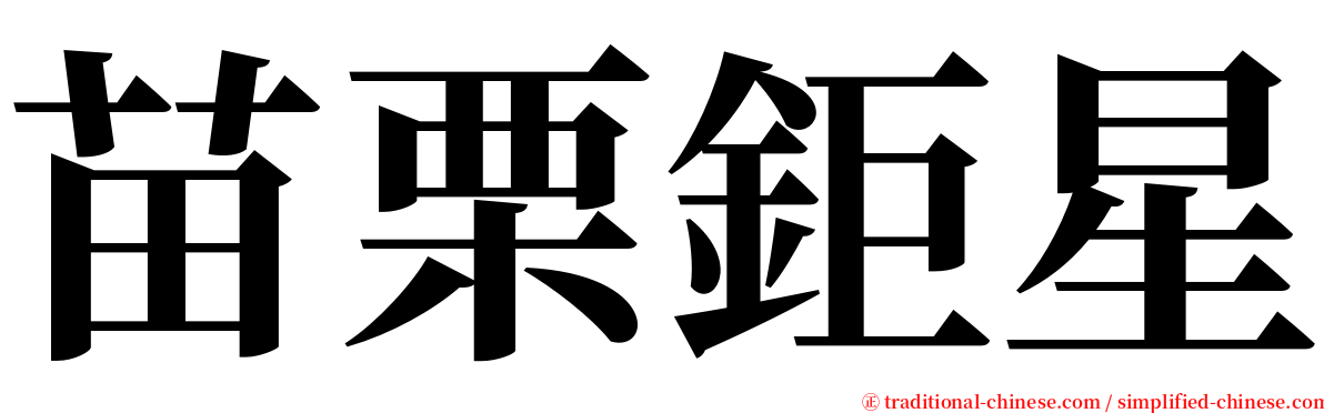 苗栗鉅星 serif font
