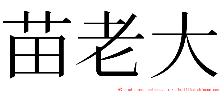 苗老大 ming font