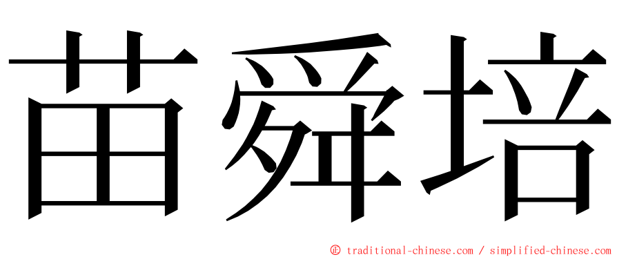苗舜培 ming font