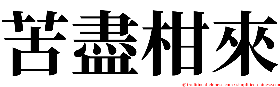 苦盡柑來 serif font