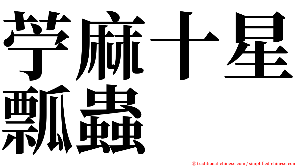苧麻十星瓢蟲 serif font