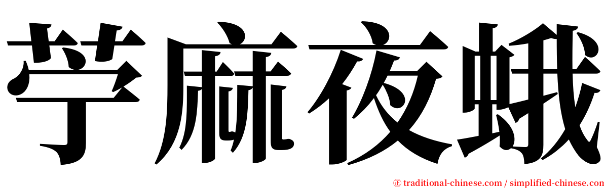 苧麻夜蛾 serif font