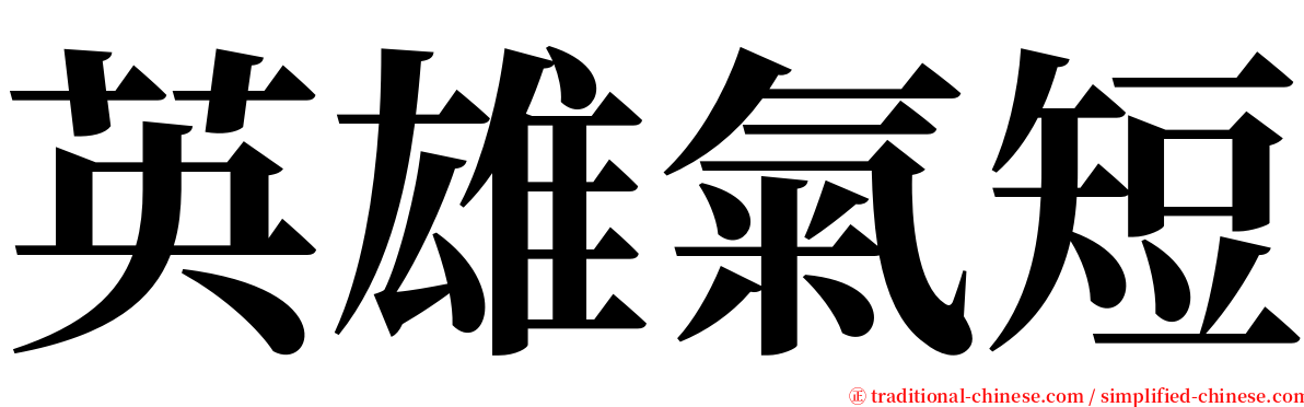 英雄氣短 serif font