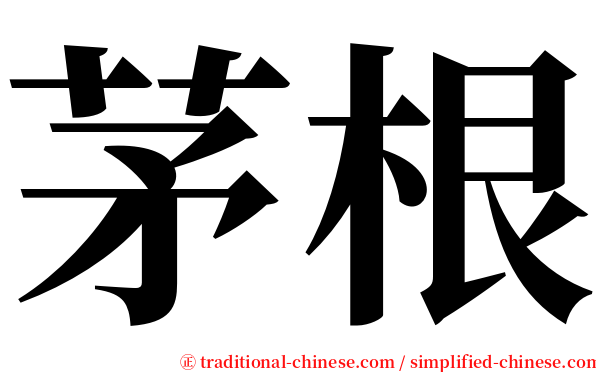 茅根 serif font