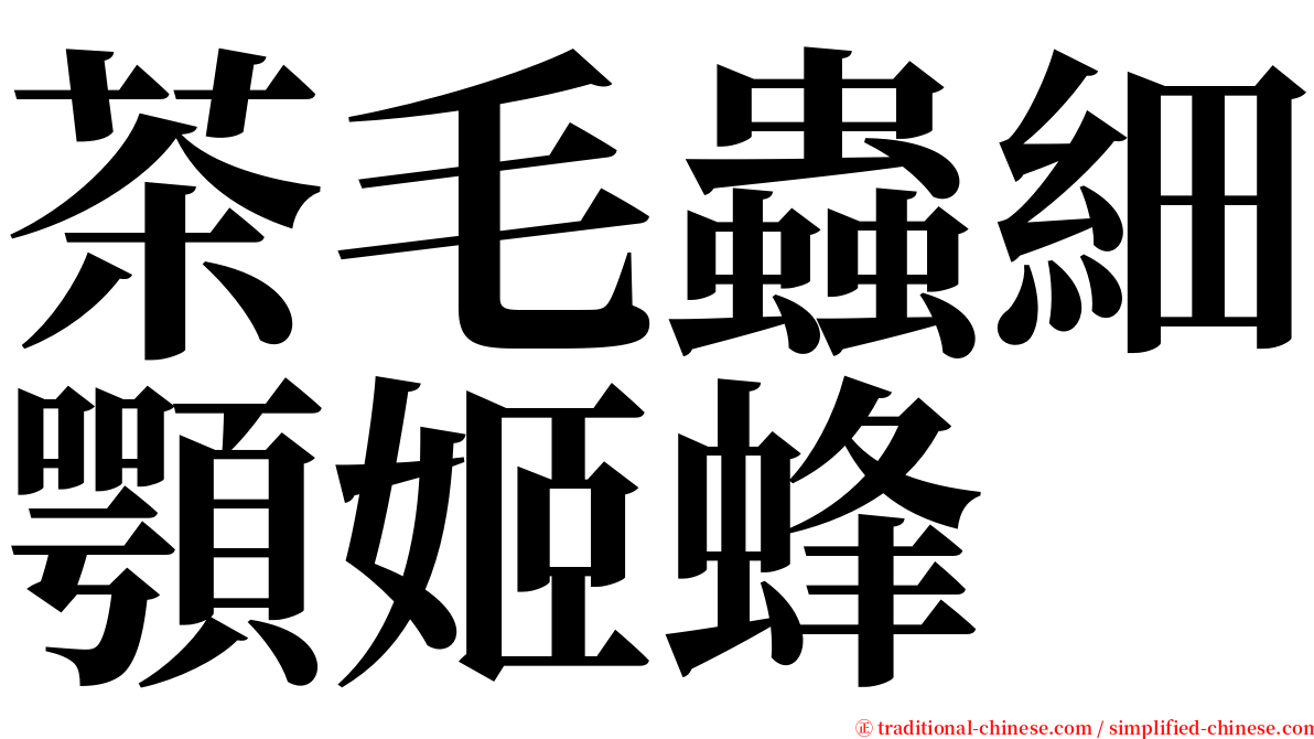 茶毛蟲細顎姬蜂 serif font
