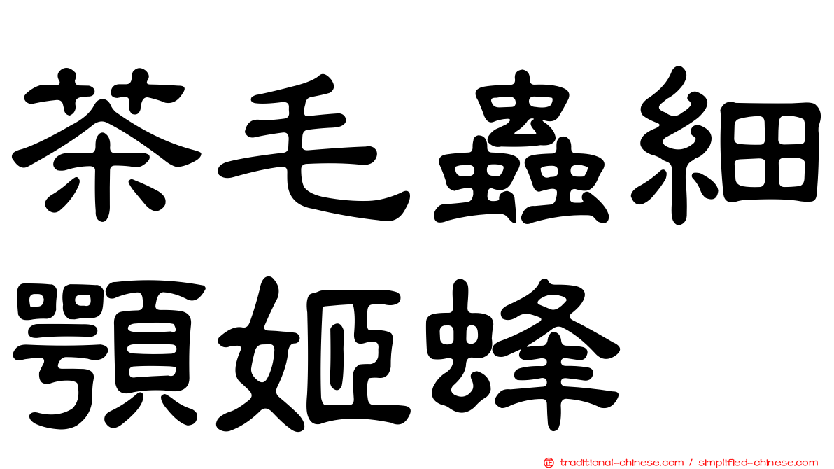 茶毛蟲細顎姬蜂