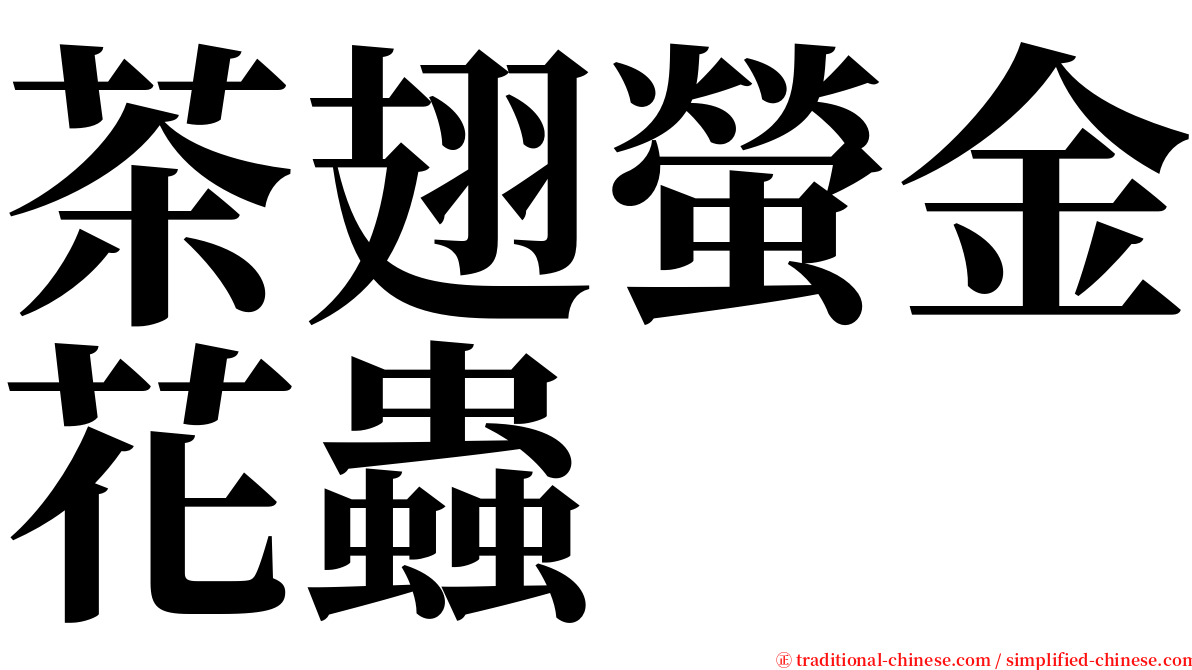 茶翅螢金花蟲 serif font