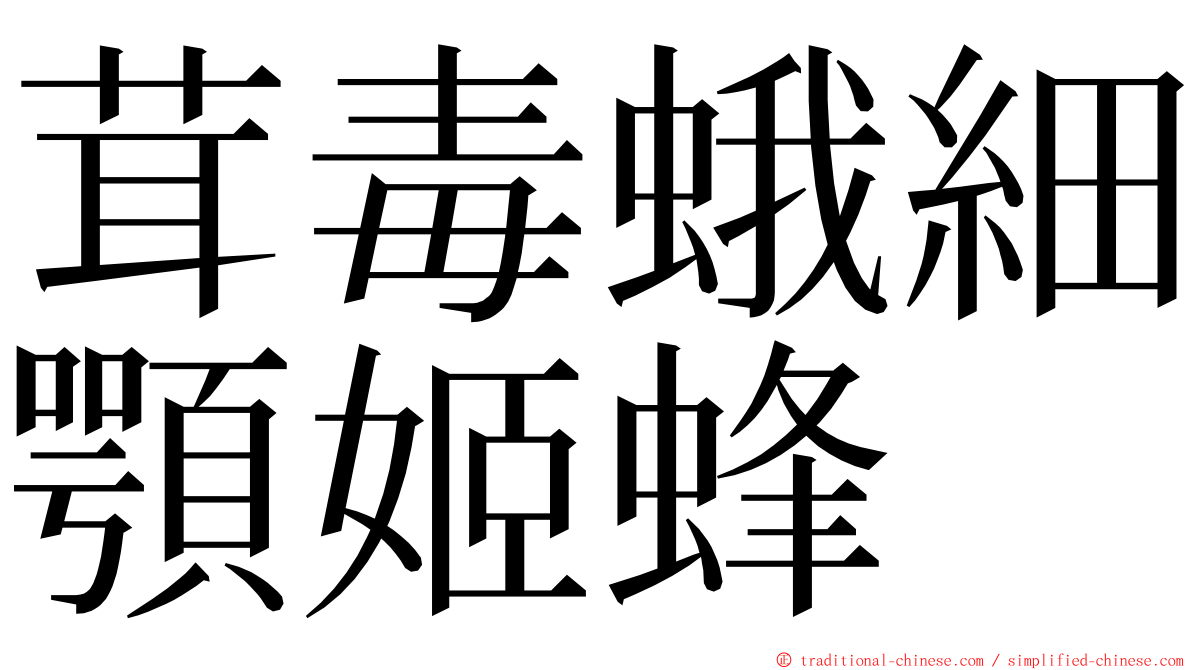 茸毒蛾細顎姬蜂 ming font