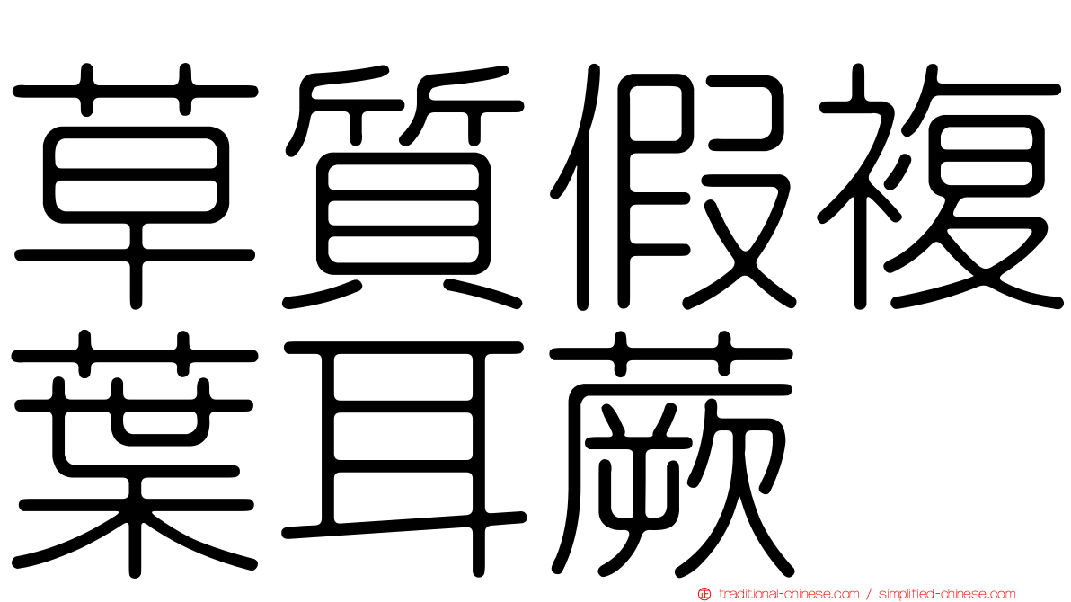 草質假複葉耳蕨