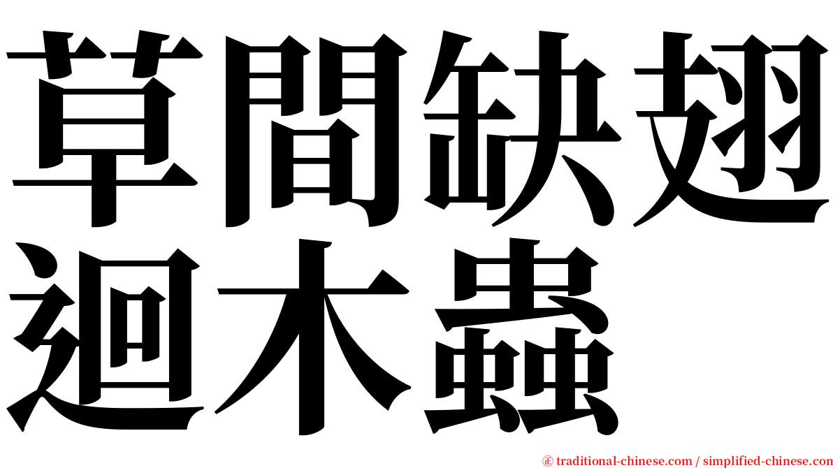 草間缺翅迴木蟲 serif font