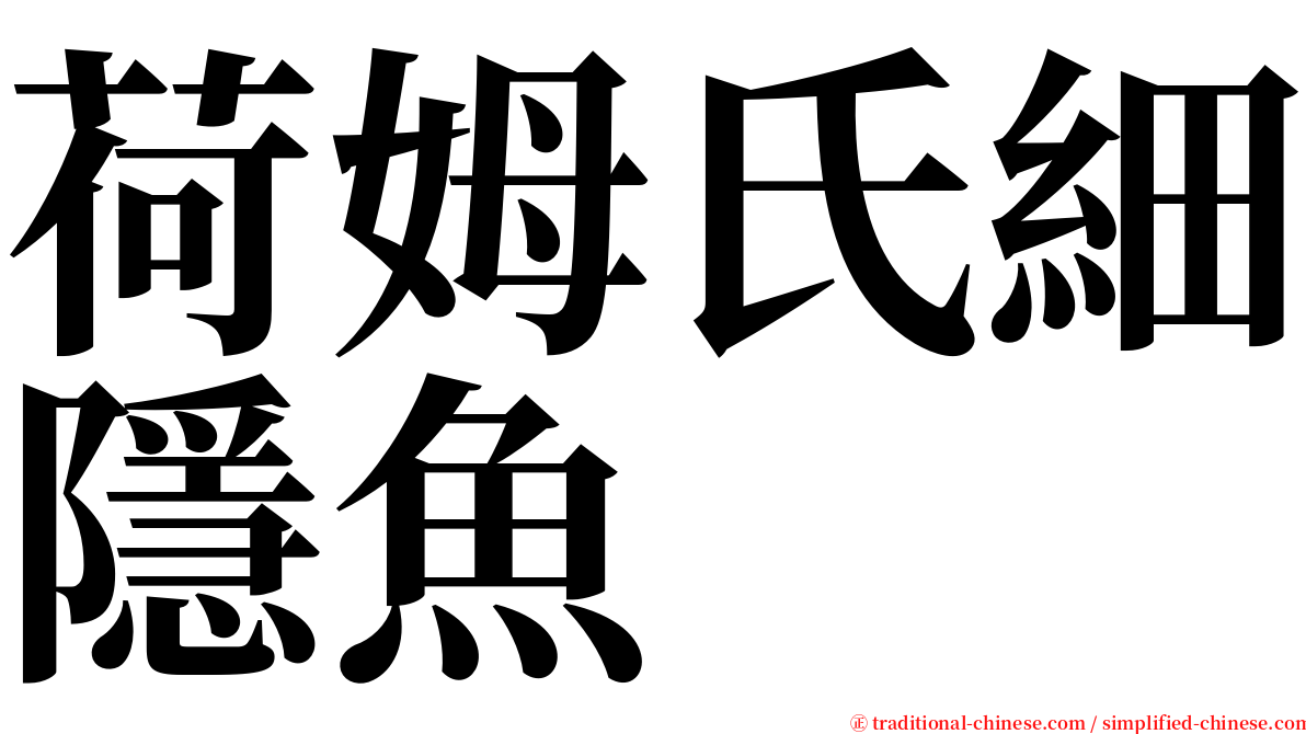 荷姆氏細隱魚 serif font