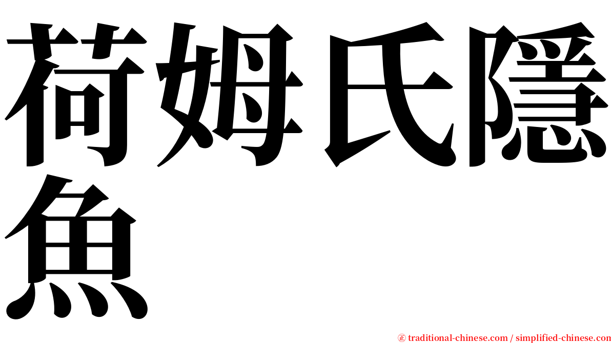 荷姆氏隱魚 serif font