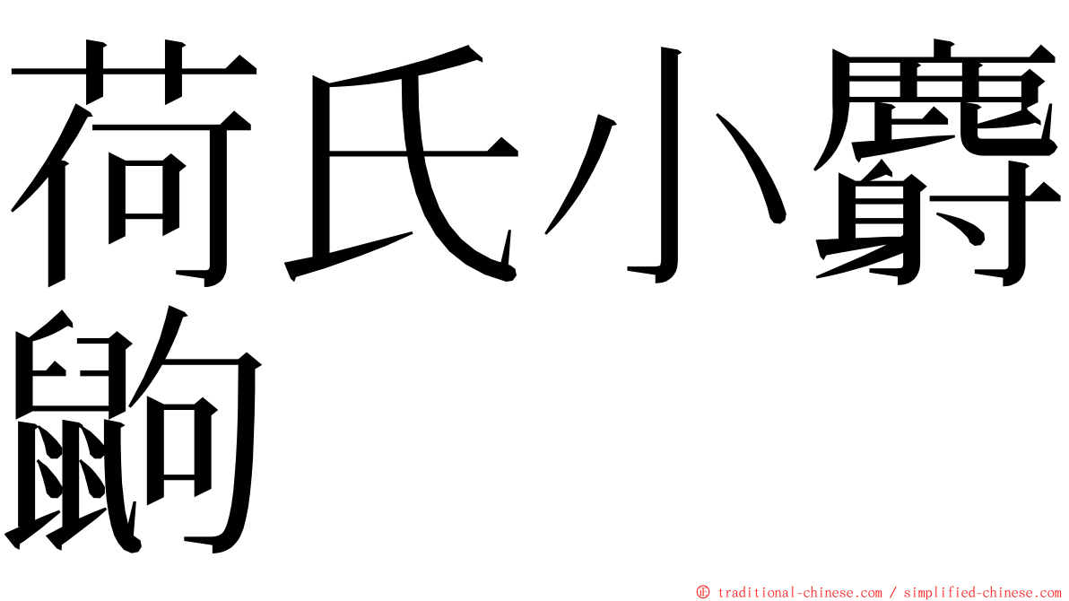 荷氏小麝鼩 ming font