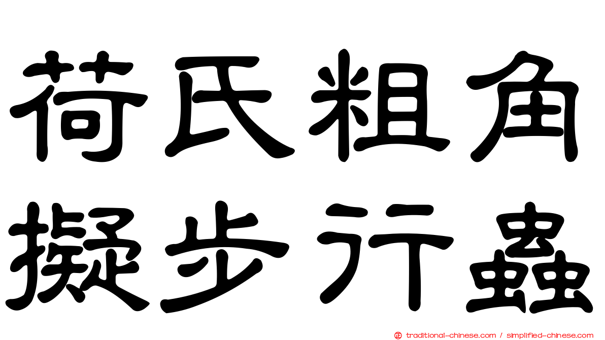 荷氏粗角擬步行蟲