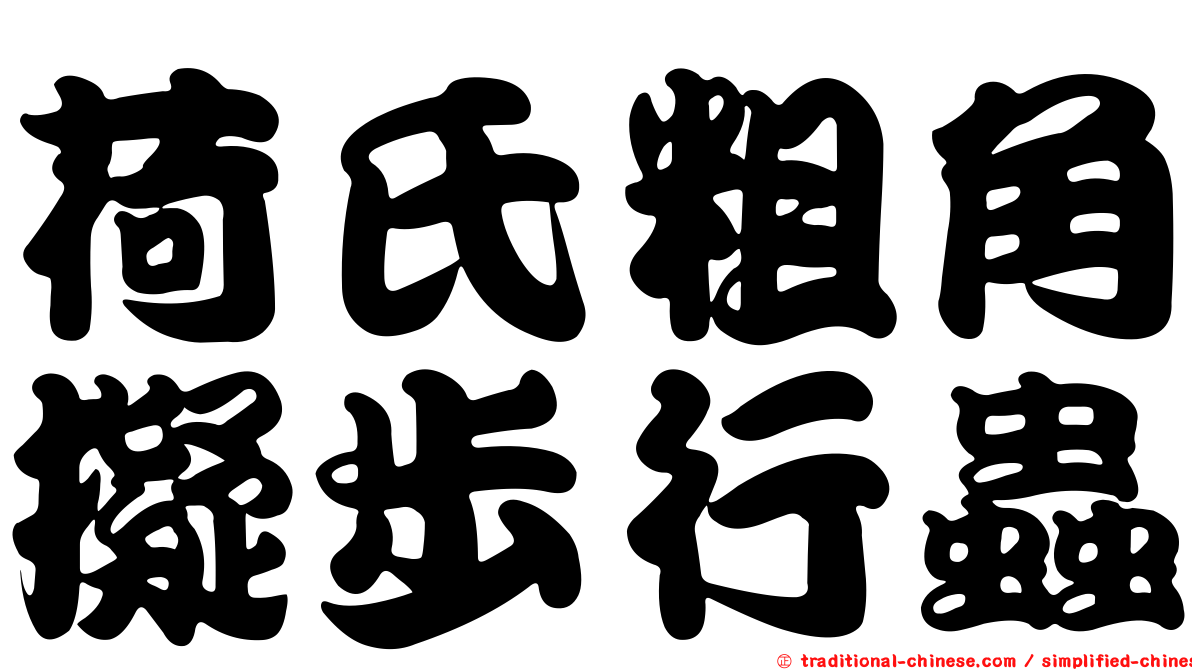 荷氏粗角擬步行蟲