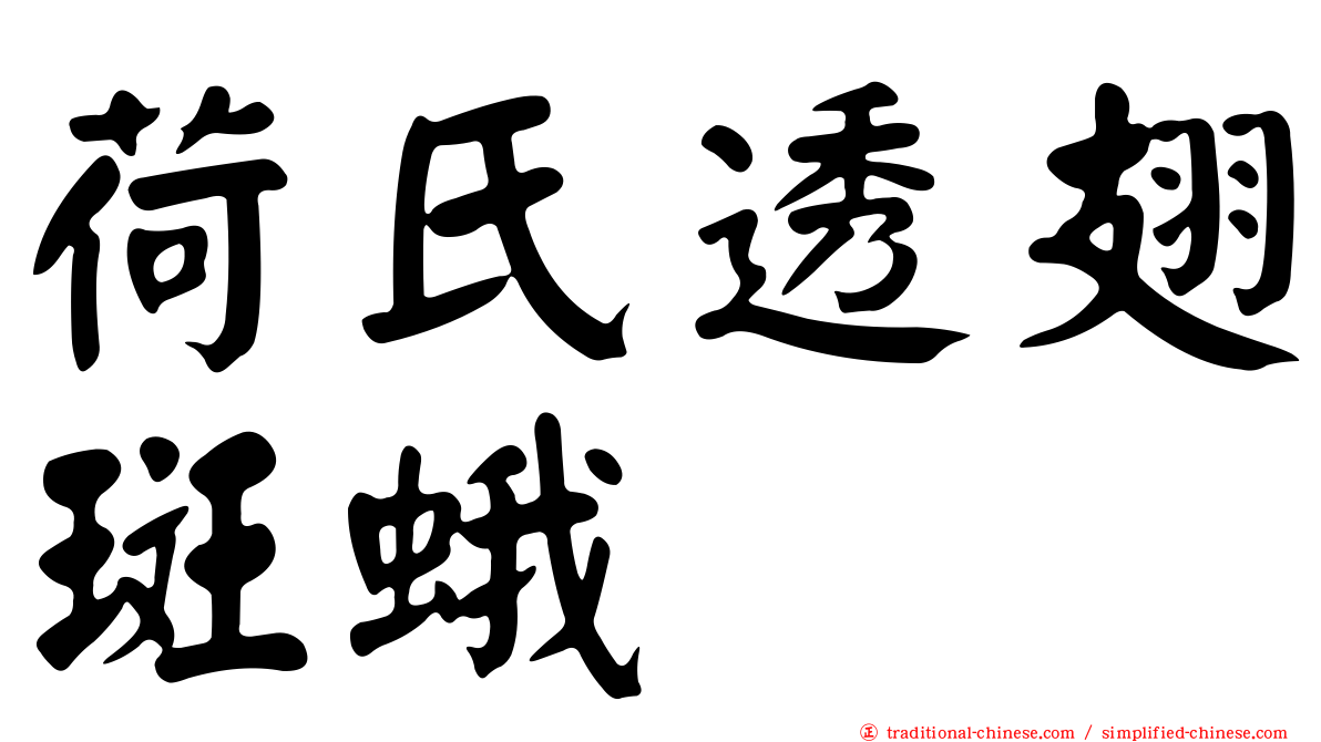 荷氏透翅斑蛾
