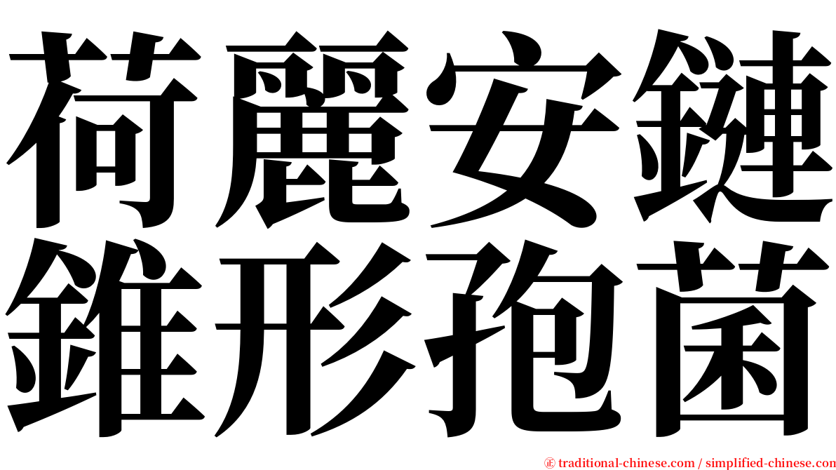 荷麗安鏈錐形孢菌 serif font