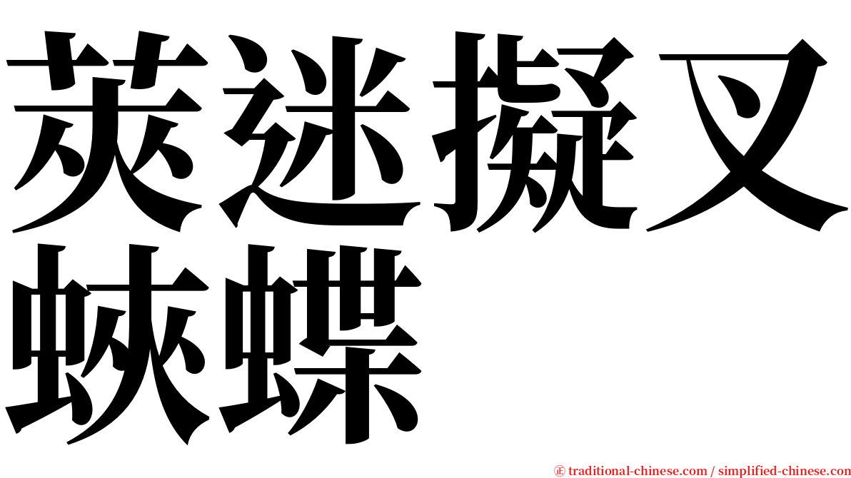 莢迷擬叉蛺蝶 serif font