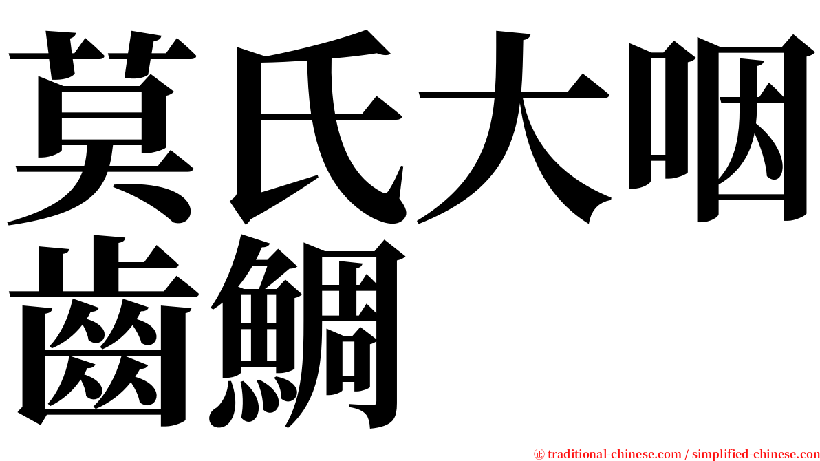莫氏大咽齒鯛 serif font