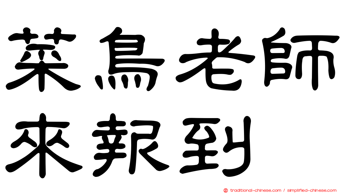菜鳥老師來報到