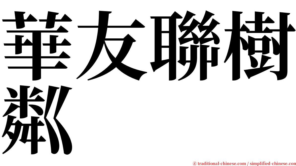 華友聯樹粼 serif font