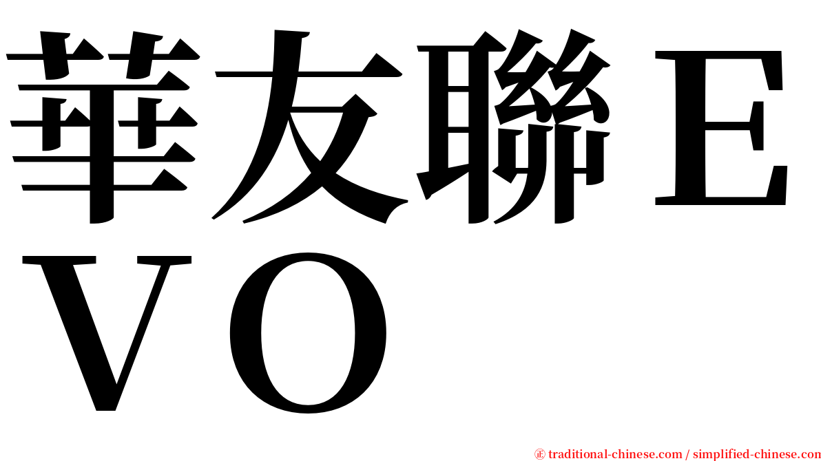 華友聯ＥＶＯ serif font