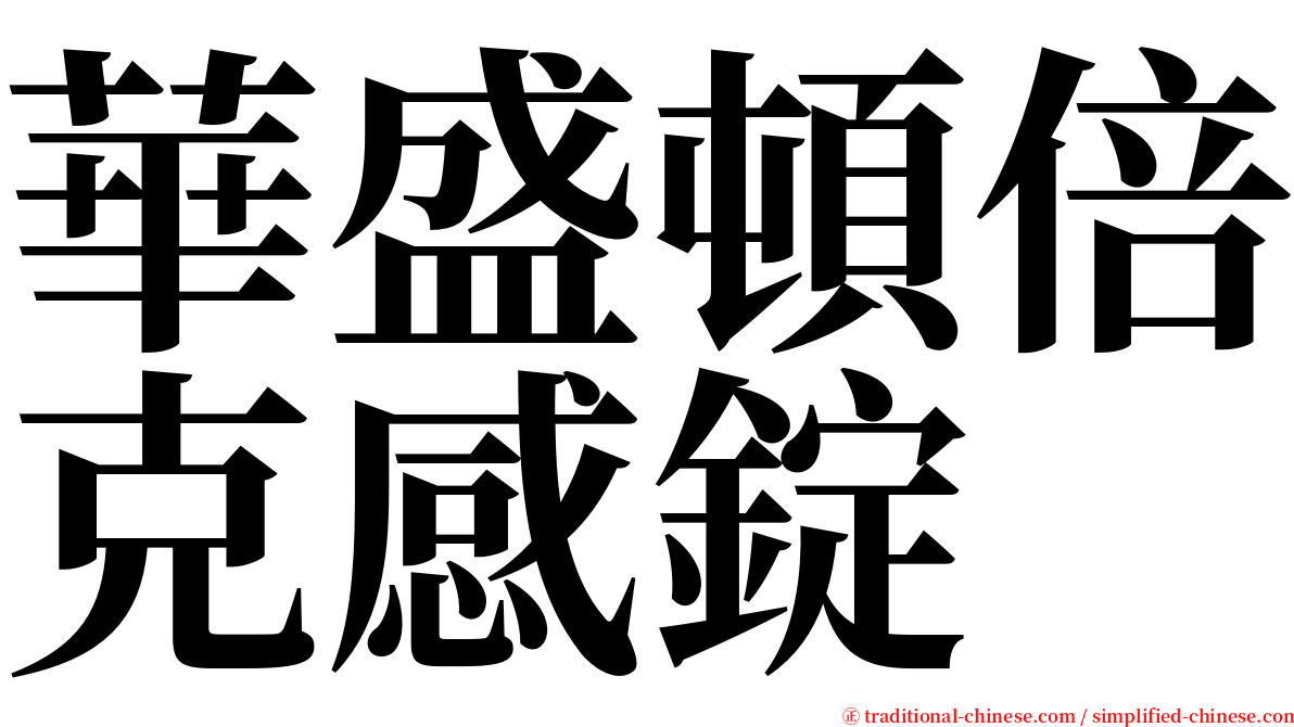 華盛頓倍克感錠 serif font