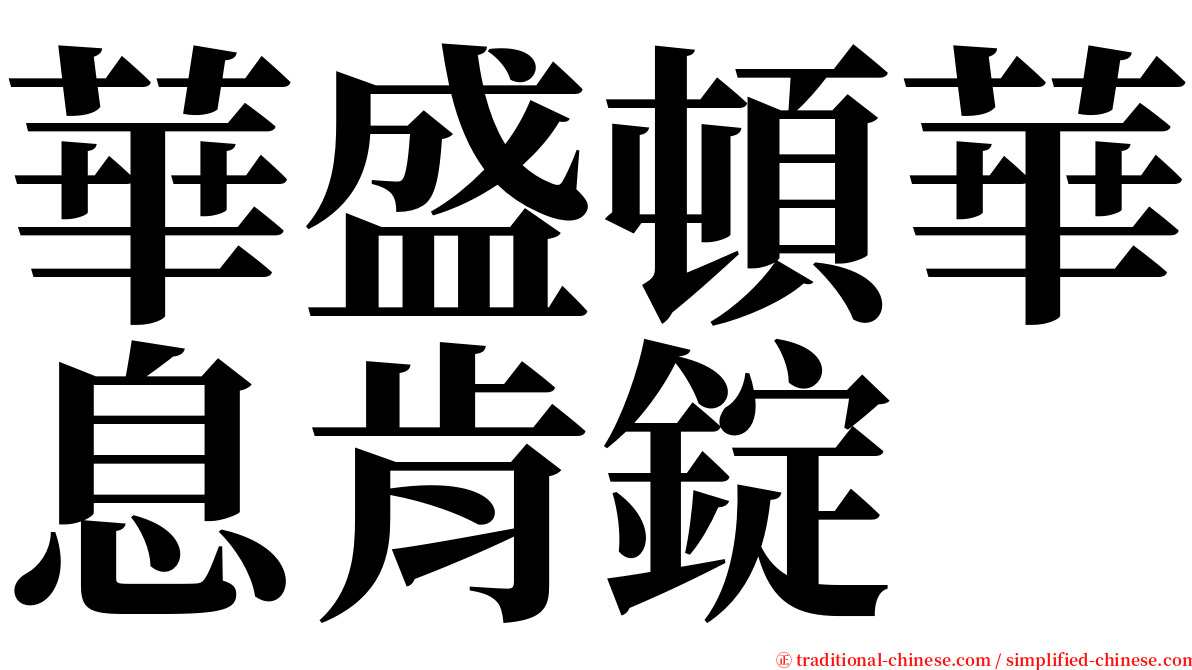 華盛頓華息肯錠 serif font