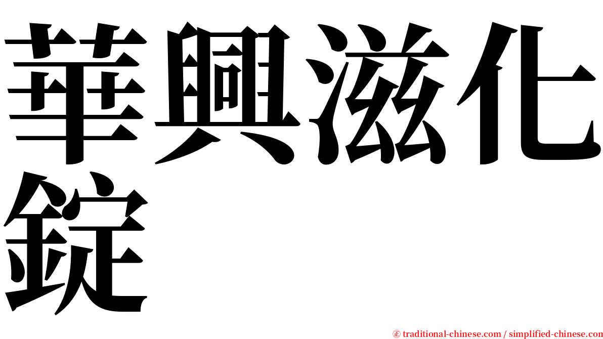 華興滋化錠 serif font