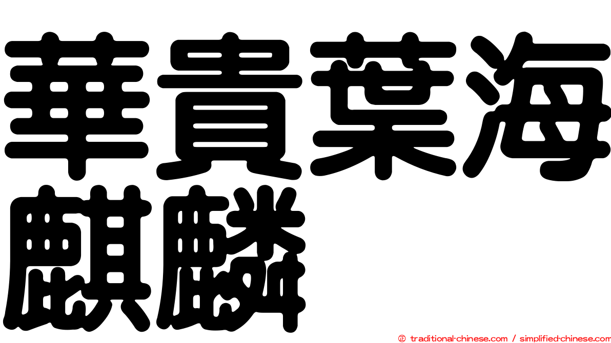華貴葉海麒麟