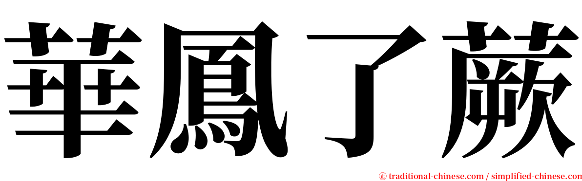 華鳳了蕨 serif font