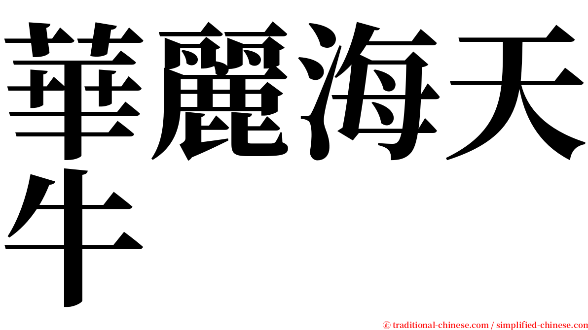 華麗海天牛 serif font