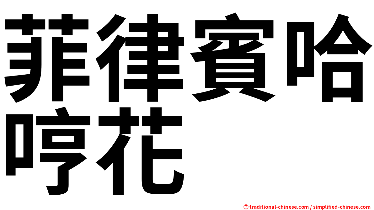 菲律賓哈哼花