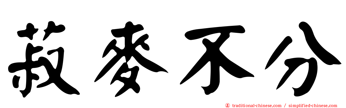 菽麥不分