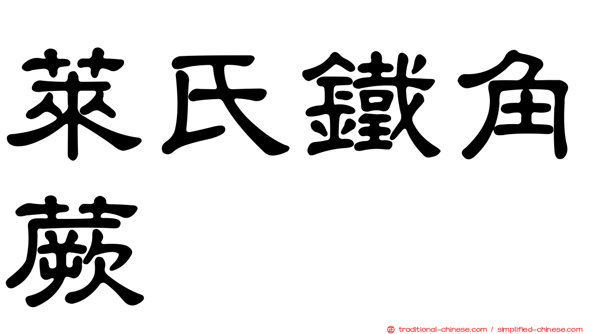 萊氏鐵角蕨